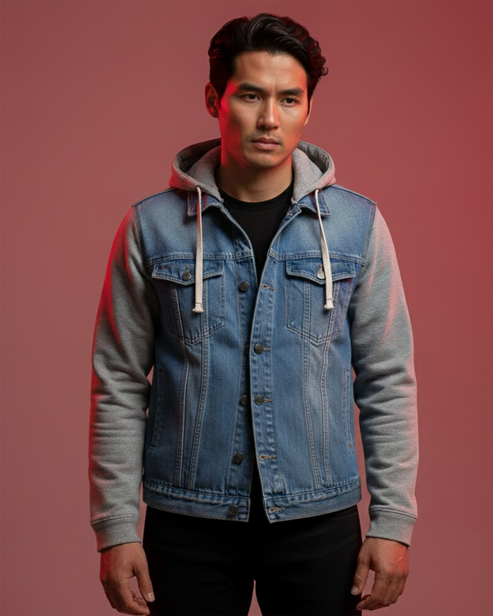 Men's Denim Jackets With Detachable Hoodie