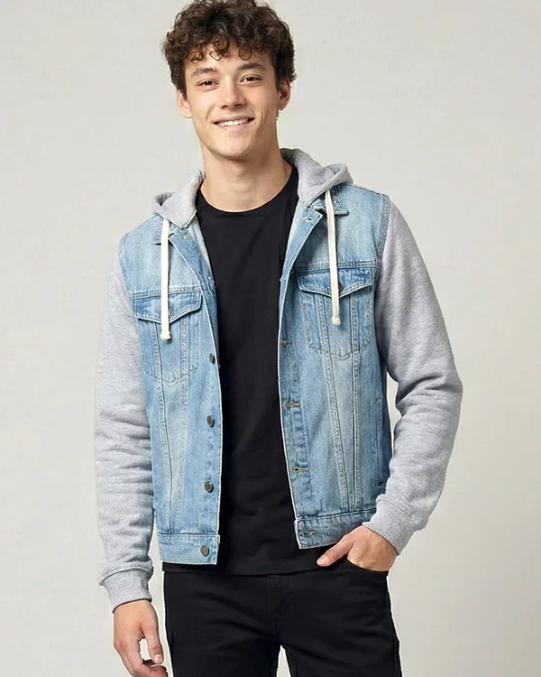 Men's Denim Jackets With Detachable Hoodie