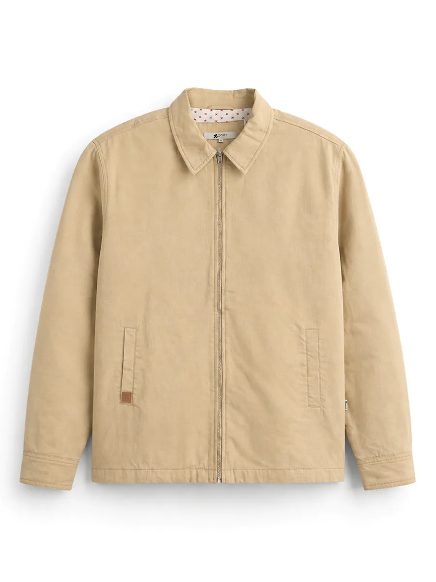 Beige Travel Jacket with Zipper