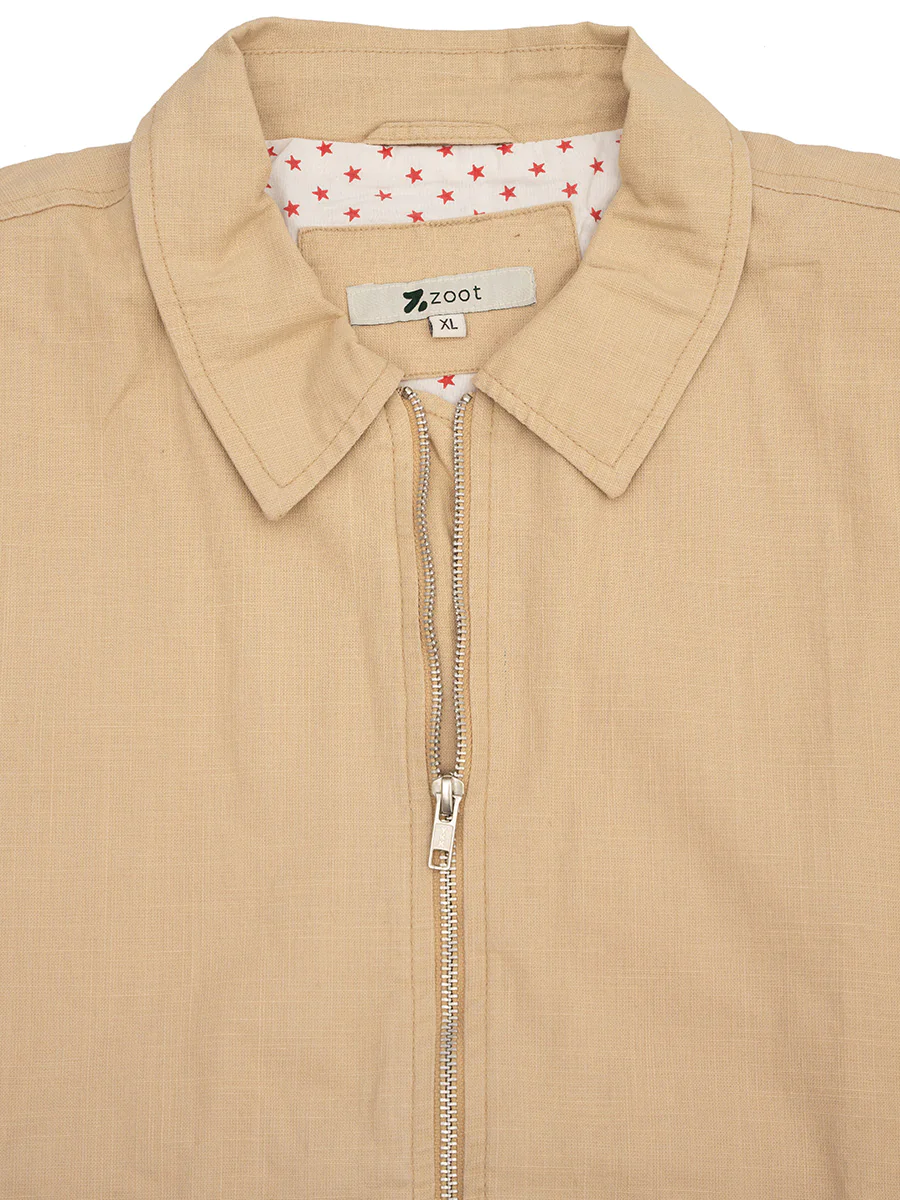 Beige Travel Jacket with Zipper