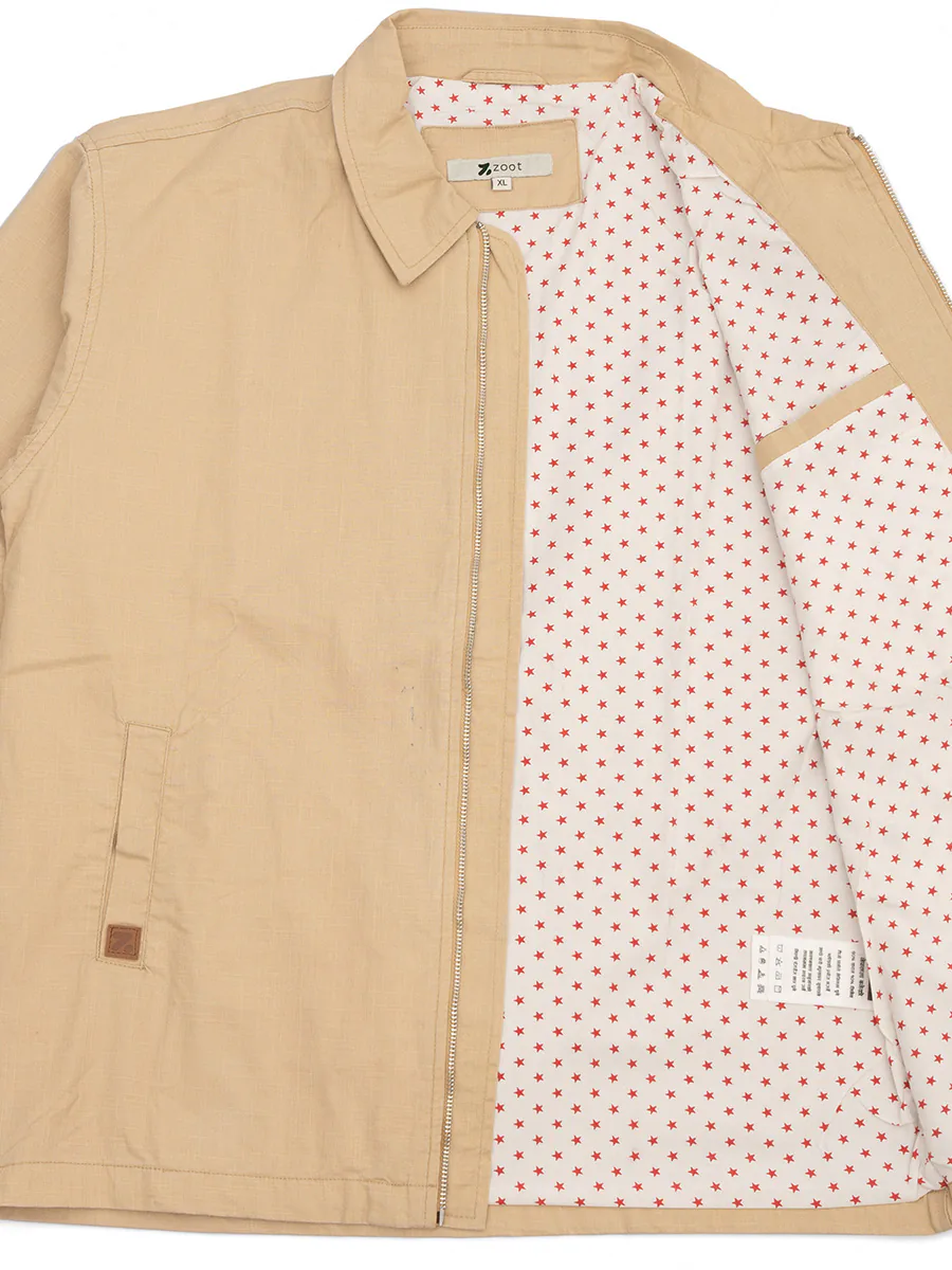 Beige Travel Jacket with Zipper
