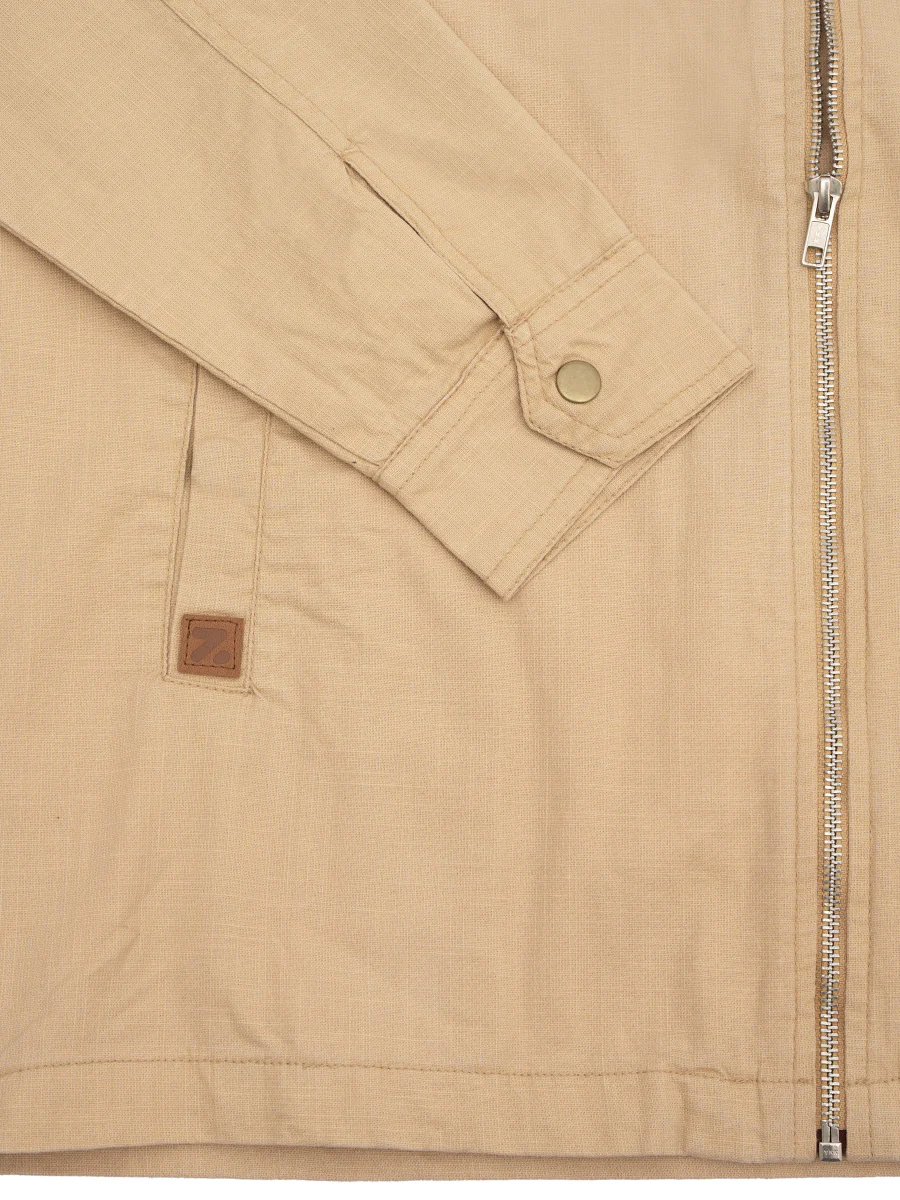 Beige Travel Jacket with Zipper