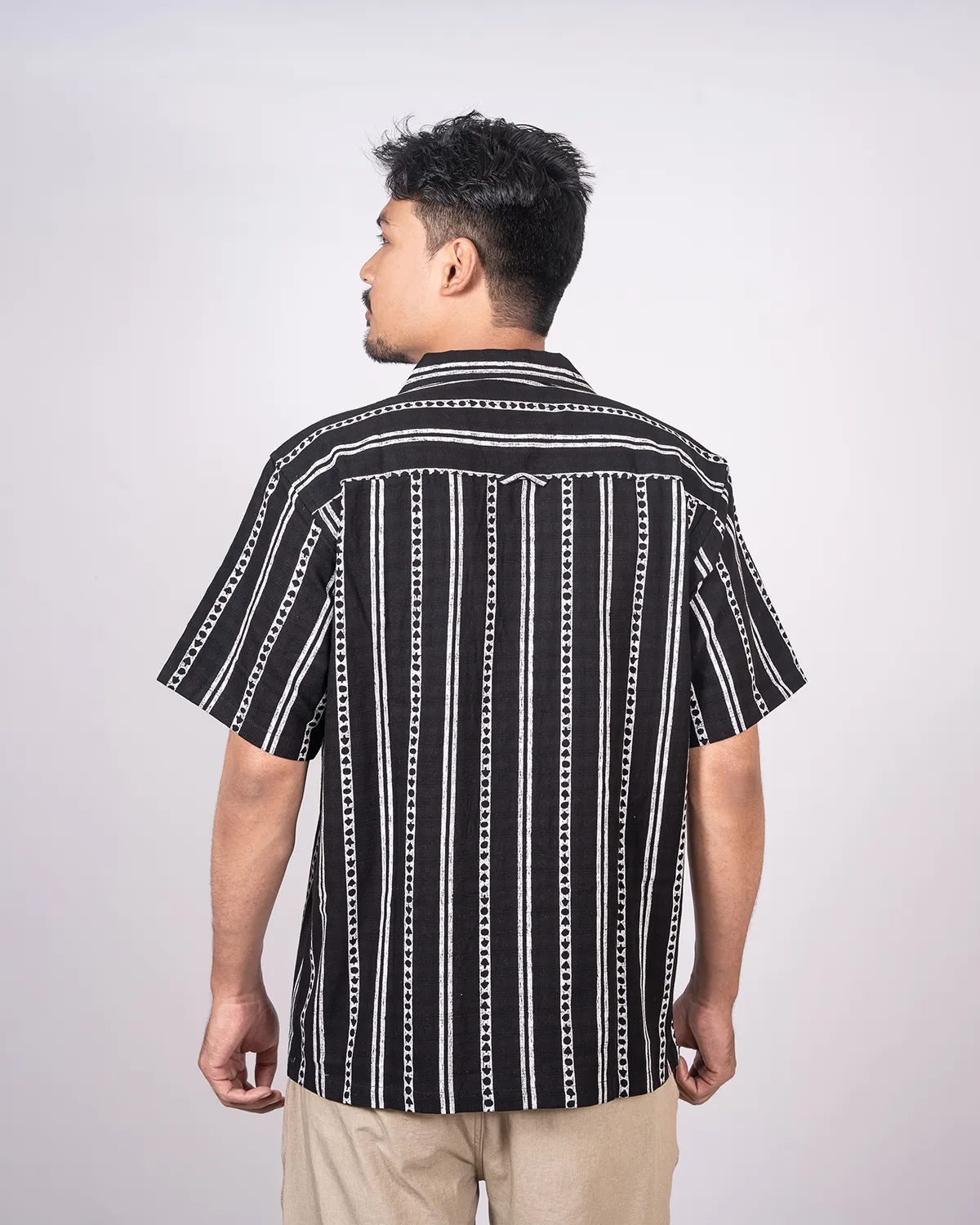 Black Cuban Collar Shirt