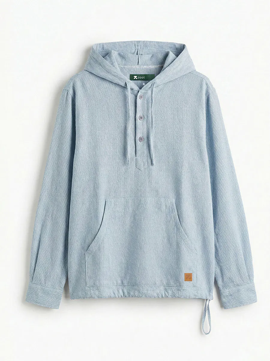 Blue Hooded Shirt