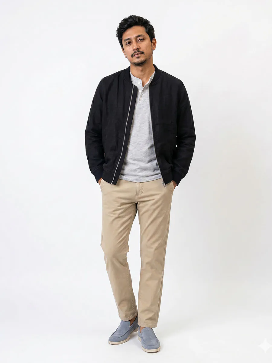Obsidian Black Bomber Jacket