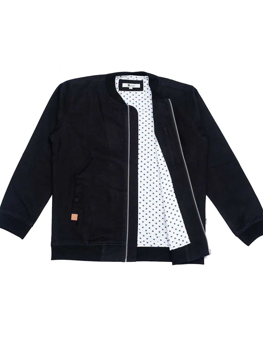 Obsidian Black Bomber Jacket