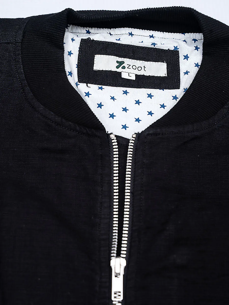 Obsidian Black Bomber Jacket