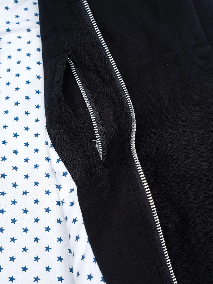 Obsidian Black Bomber Jacket