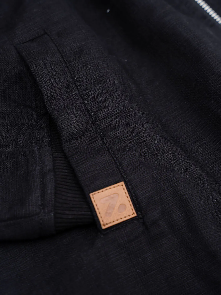 Obsidian Black Bomber Jacket