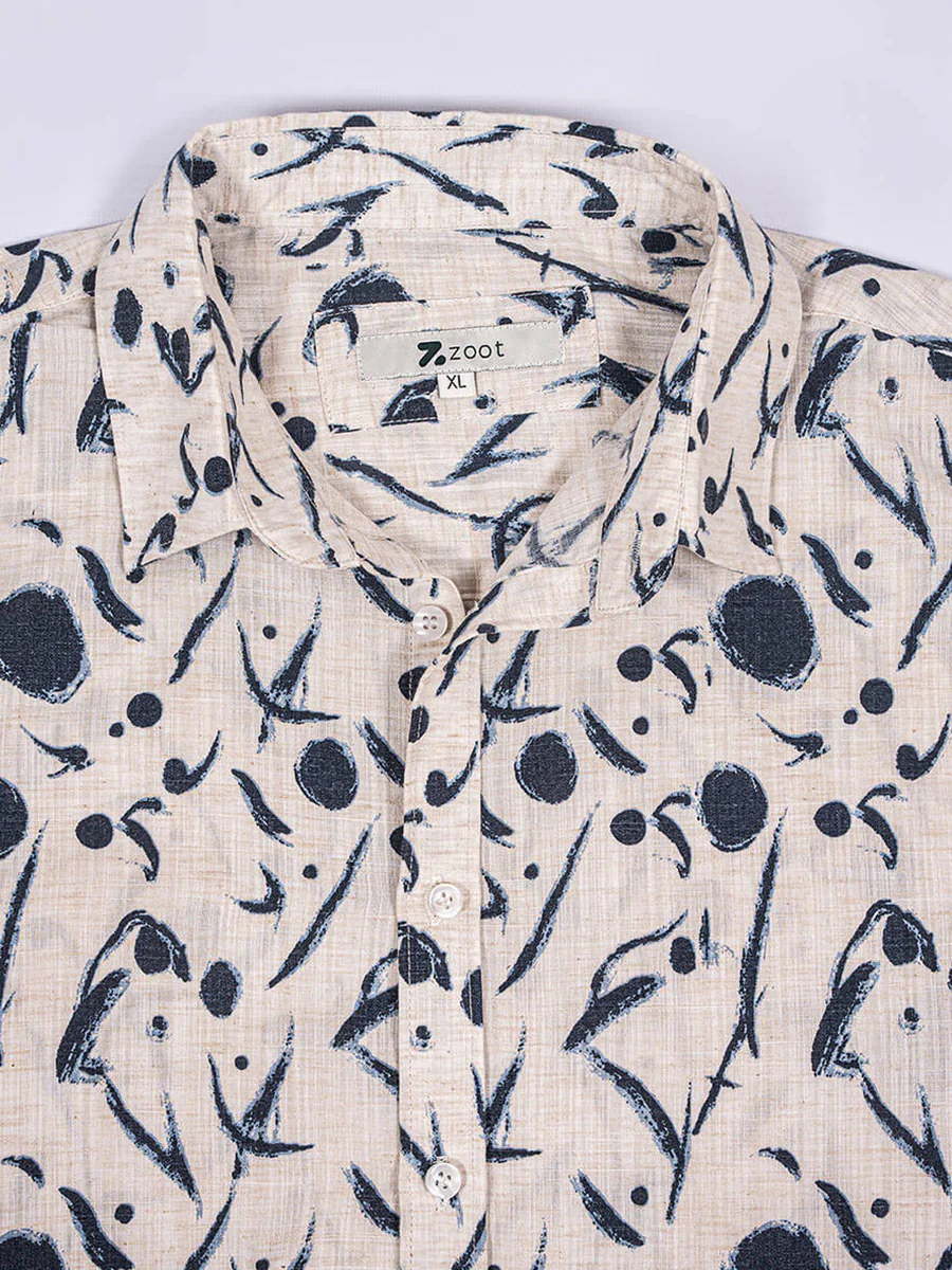 Creamy Canvas Half Sleeve Shirt