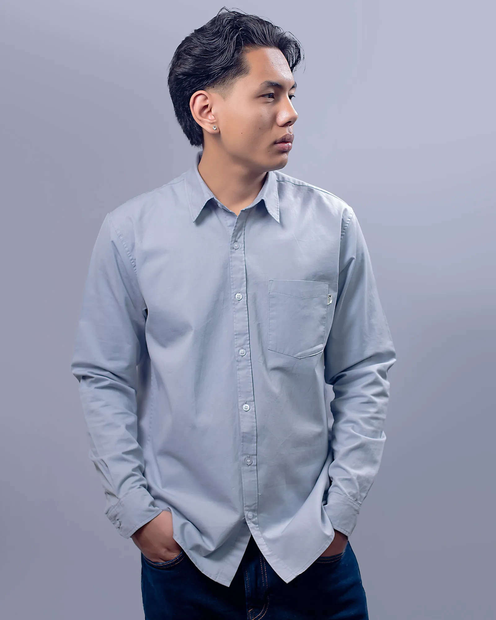 Dusk Blue Soft Twill Cotton Shirt