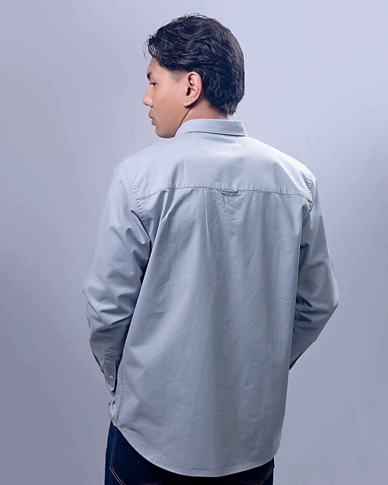 Dusk Blue Soft Twill Cotton Shirt