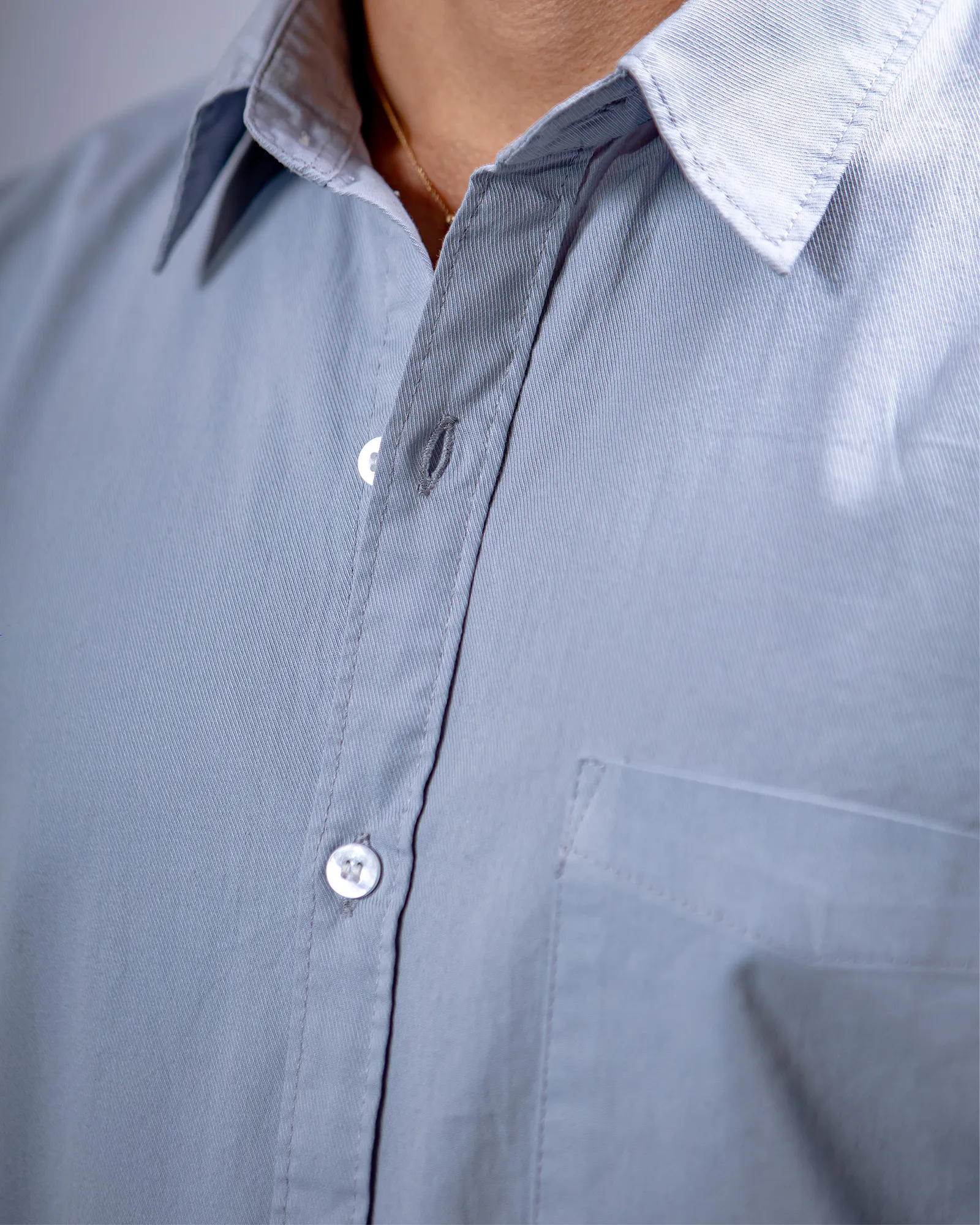 Dusk Blue Soft Twill Cotton Shirt