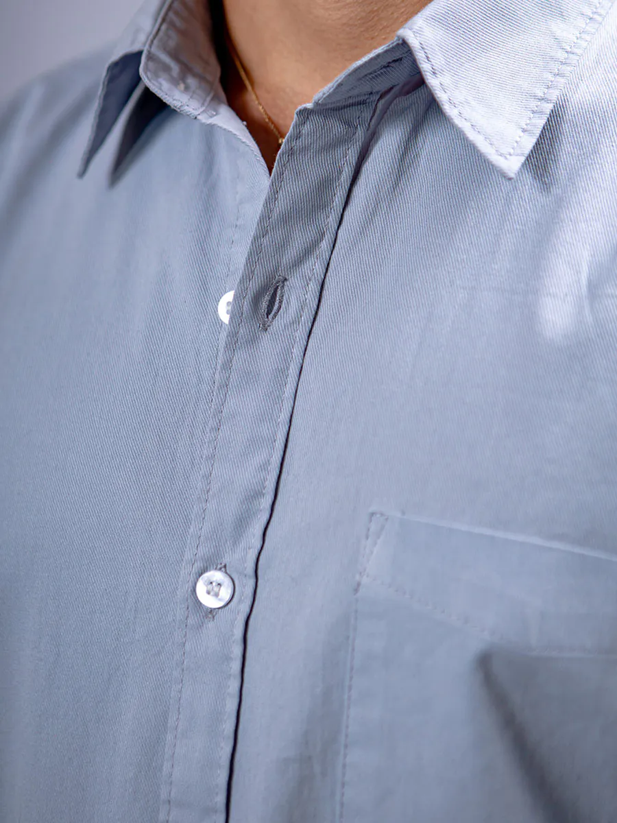 Dusk Blue Soft Twill Cotton Shirt