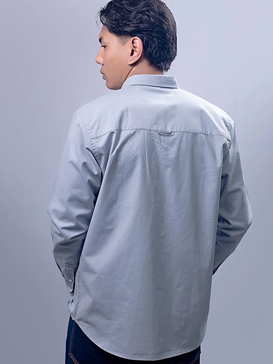 Dusk Blue Soft Twill Cotton Shirt