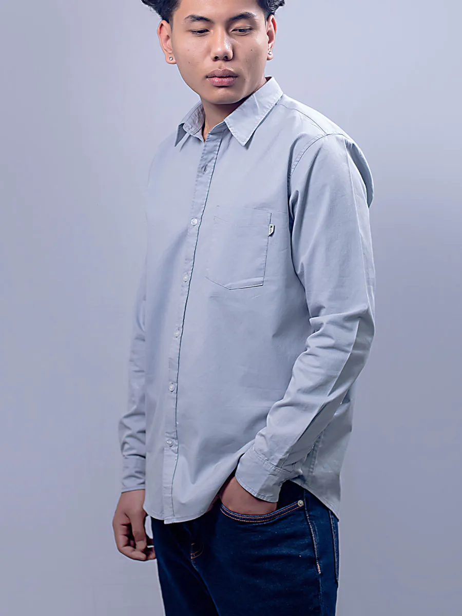 Dusk Blue Soft Twill Cotton Shirt