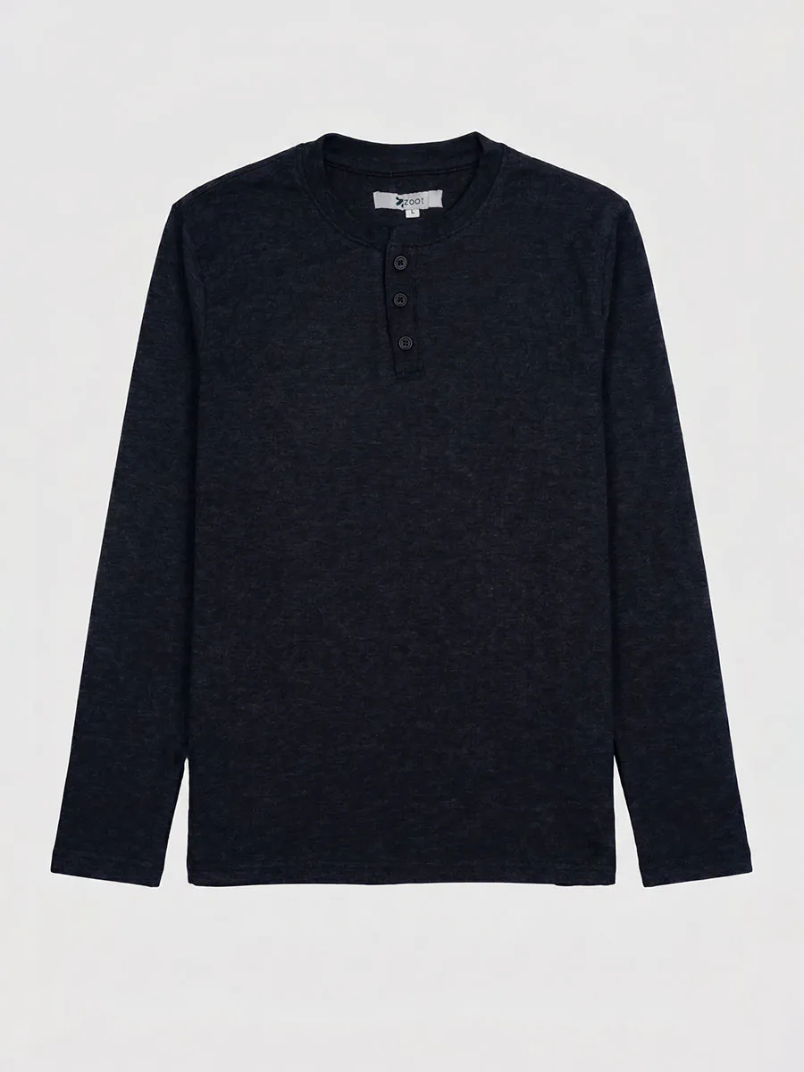 Graphite GreyFull Sleeve Henley Tshirt – Smart Casual Men's Top