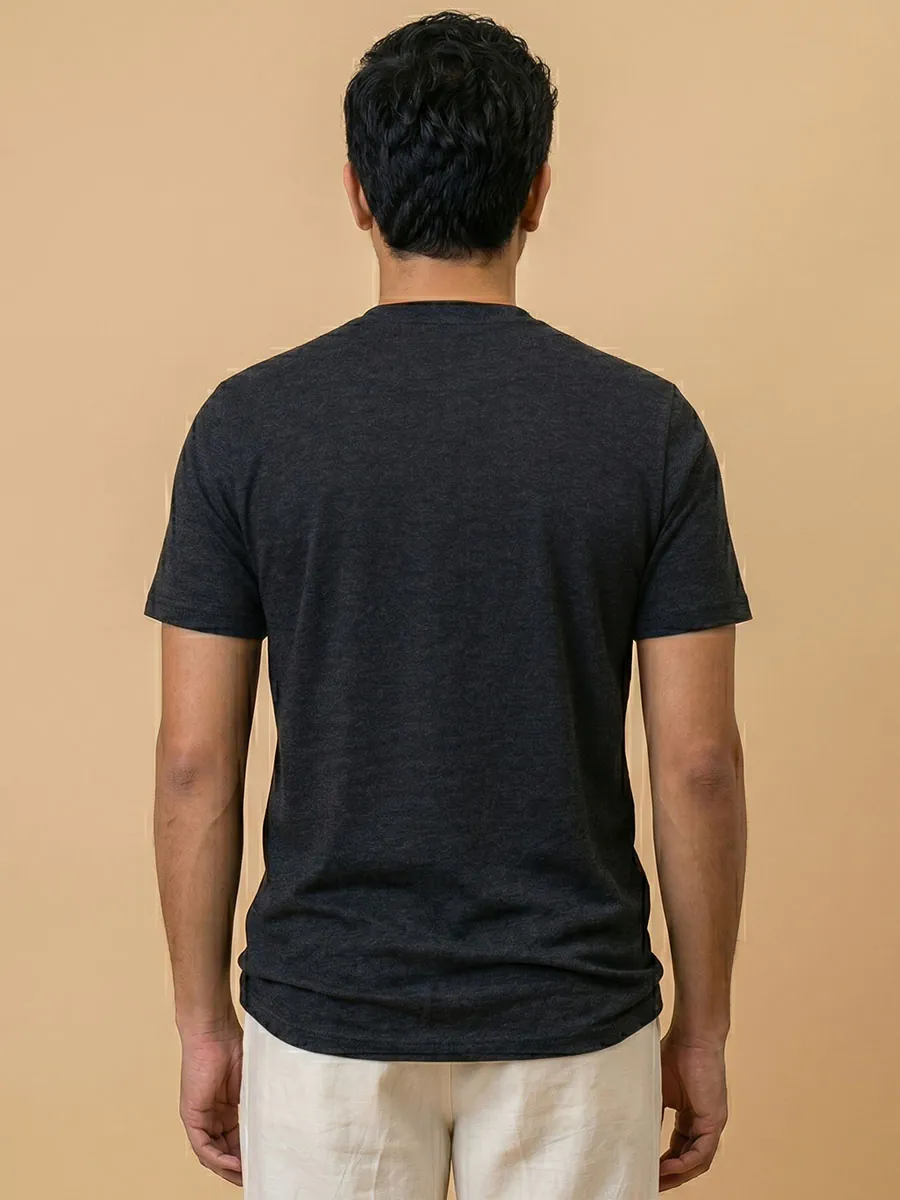 Graphite Grey Half Sleeve Henley Tshirt – Smart Casual Men's Top