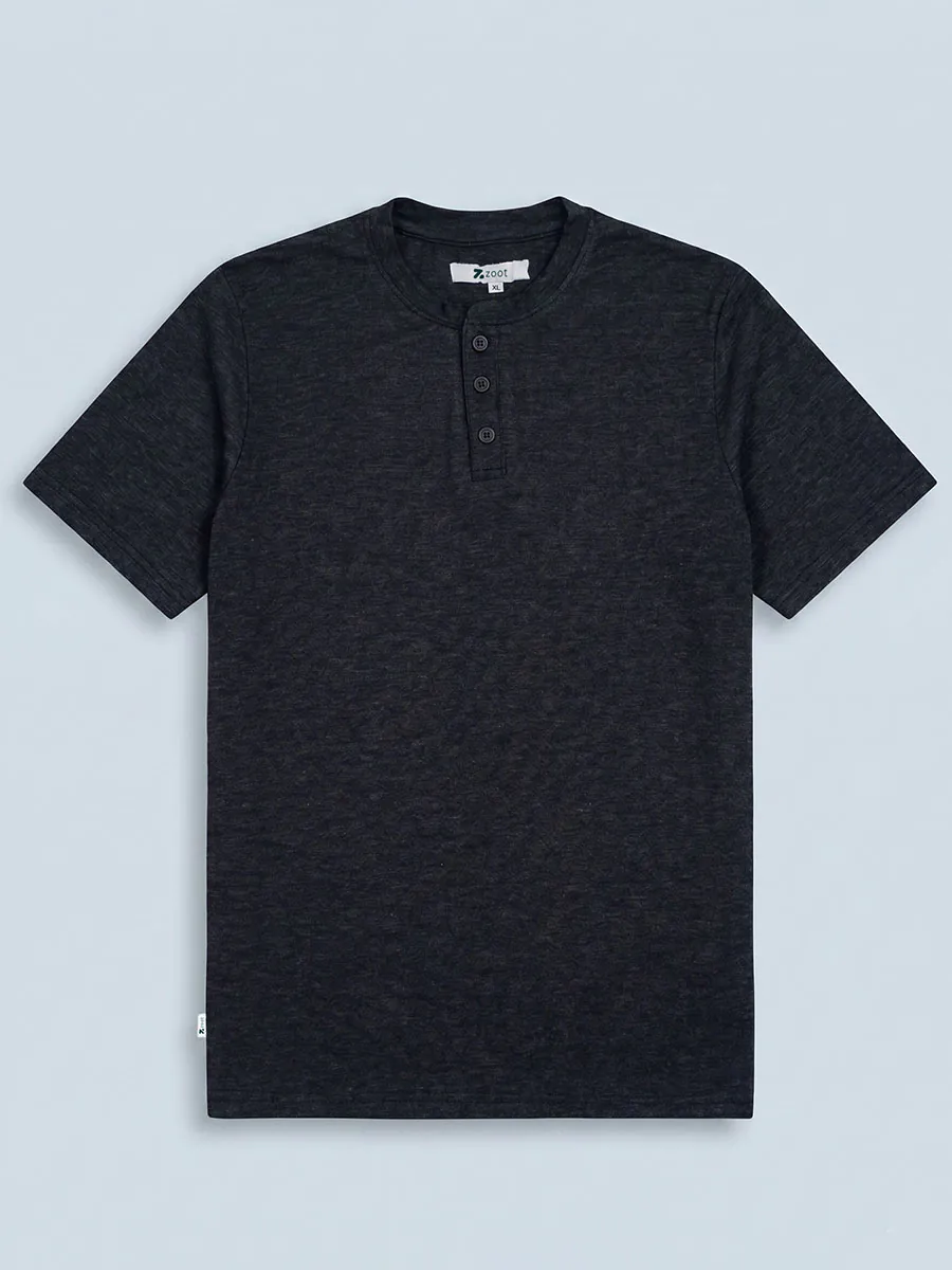 Graphite Grey Half Sleeve Henley Tshirt – Smart Casual Men's Top