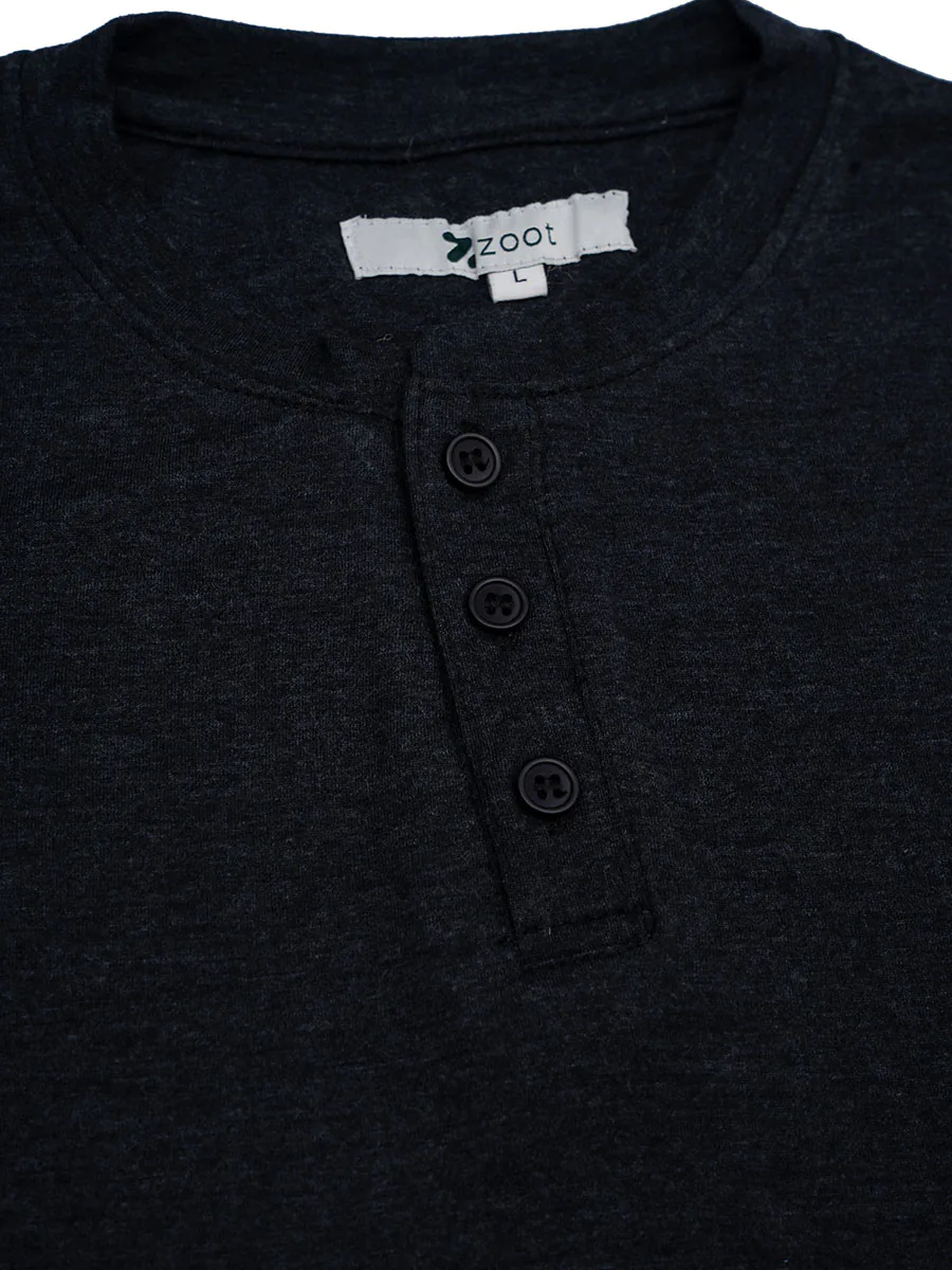 Graphite Grey Half Sleeve Henley Tshirt – Smart Casual Men's Top