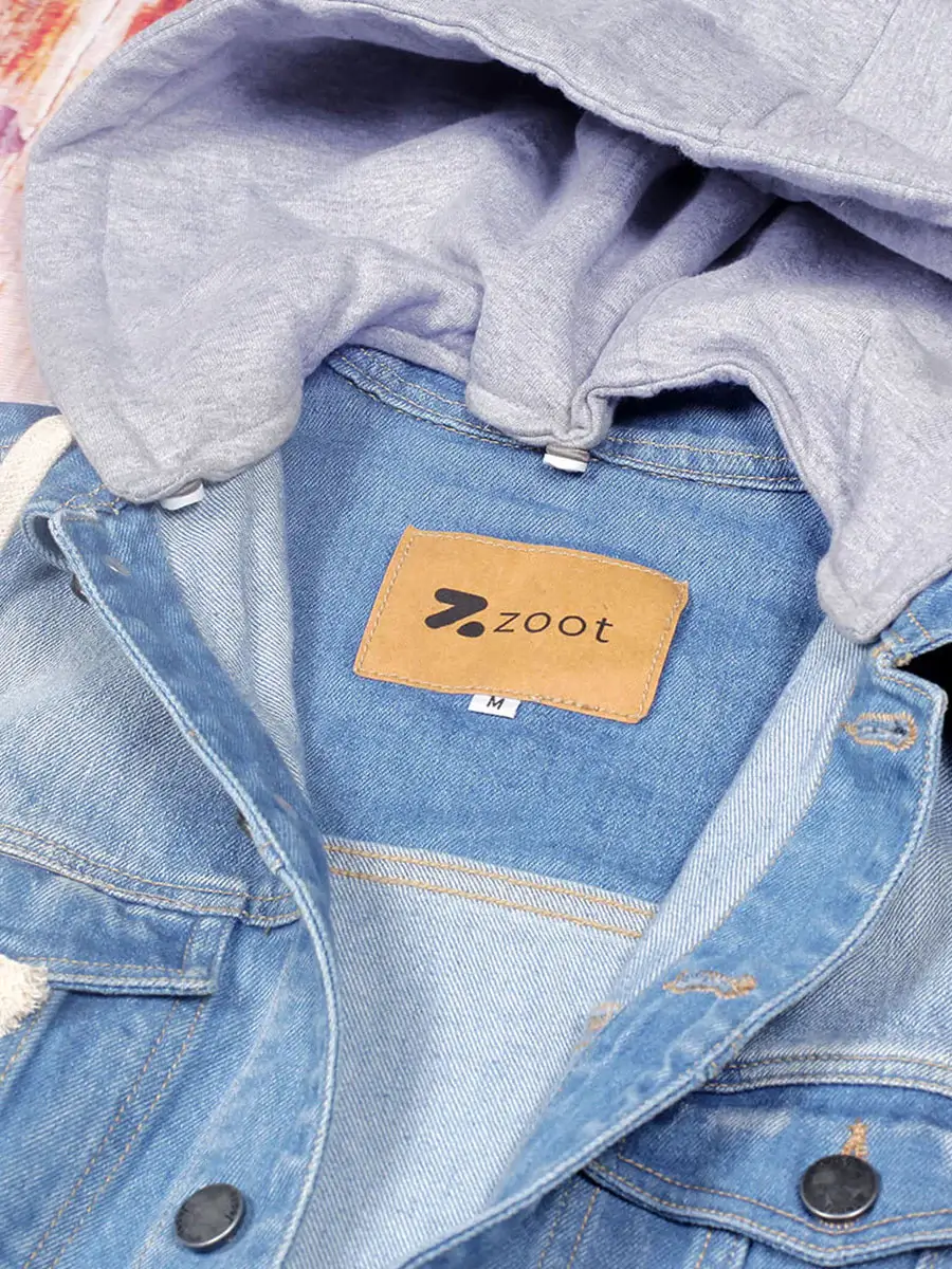 Light Blue Hooded Denim Jacket