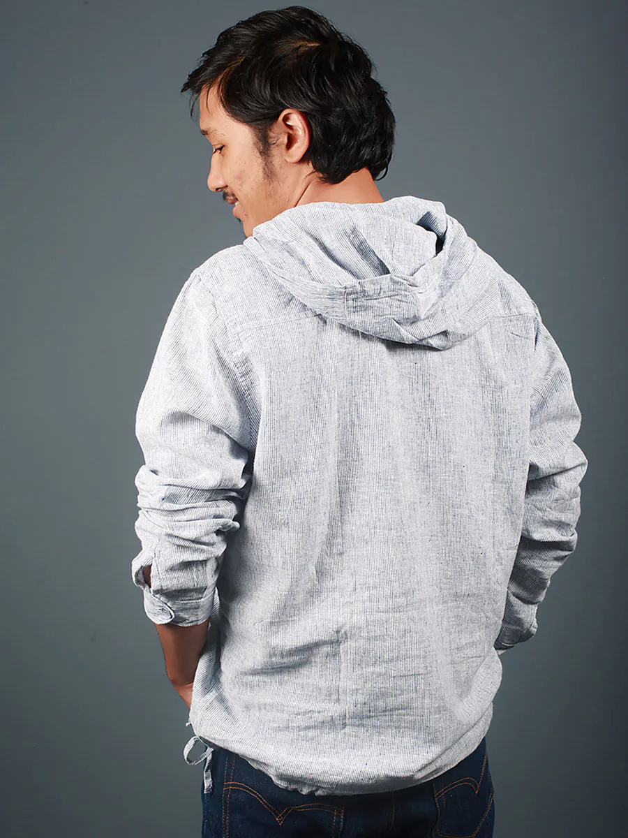 Light Blue Hooded Shirt