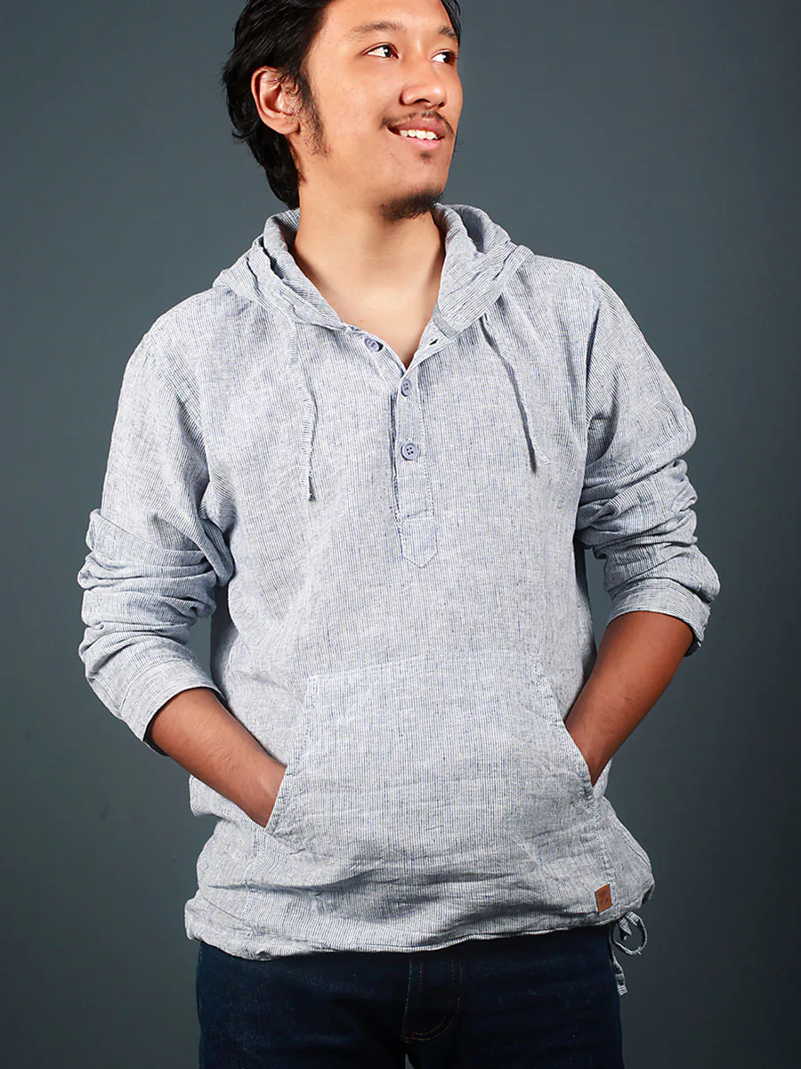 Light Blue Hooded Shirt