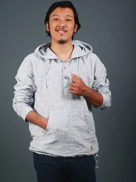 Light Blue Hooded Shirt