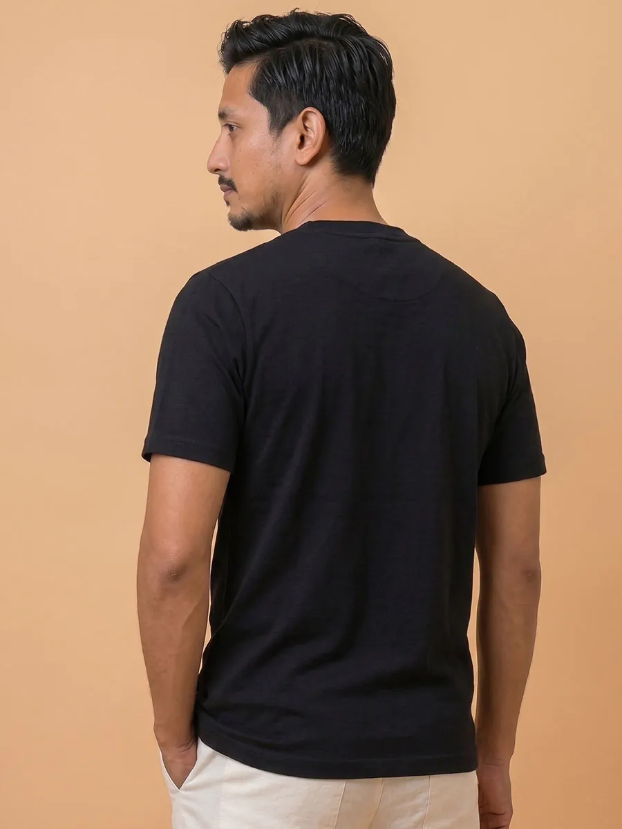 Mid-Night Half Sleeve Henley Tshirt – Smart Casual Men's Top