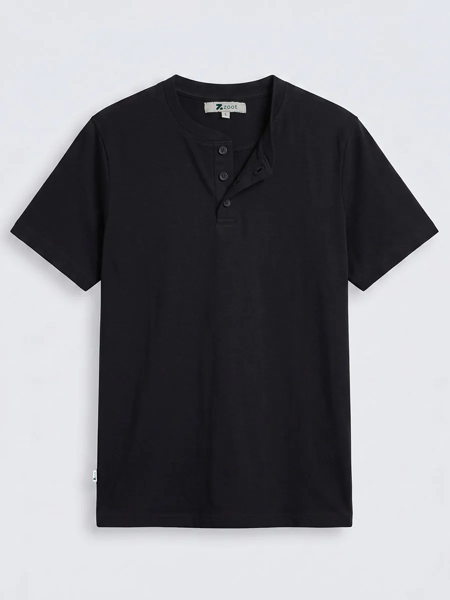 Mid-Night Half Sleeve Henley Tshirt – Smart Casual Men's Top