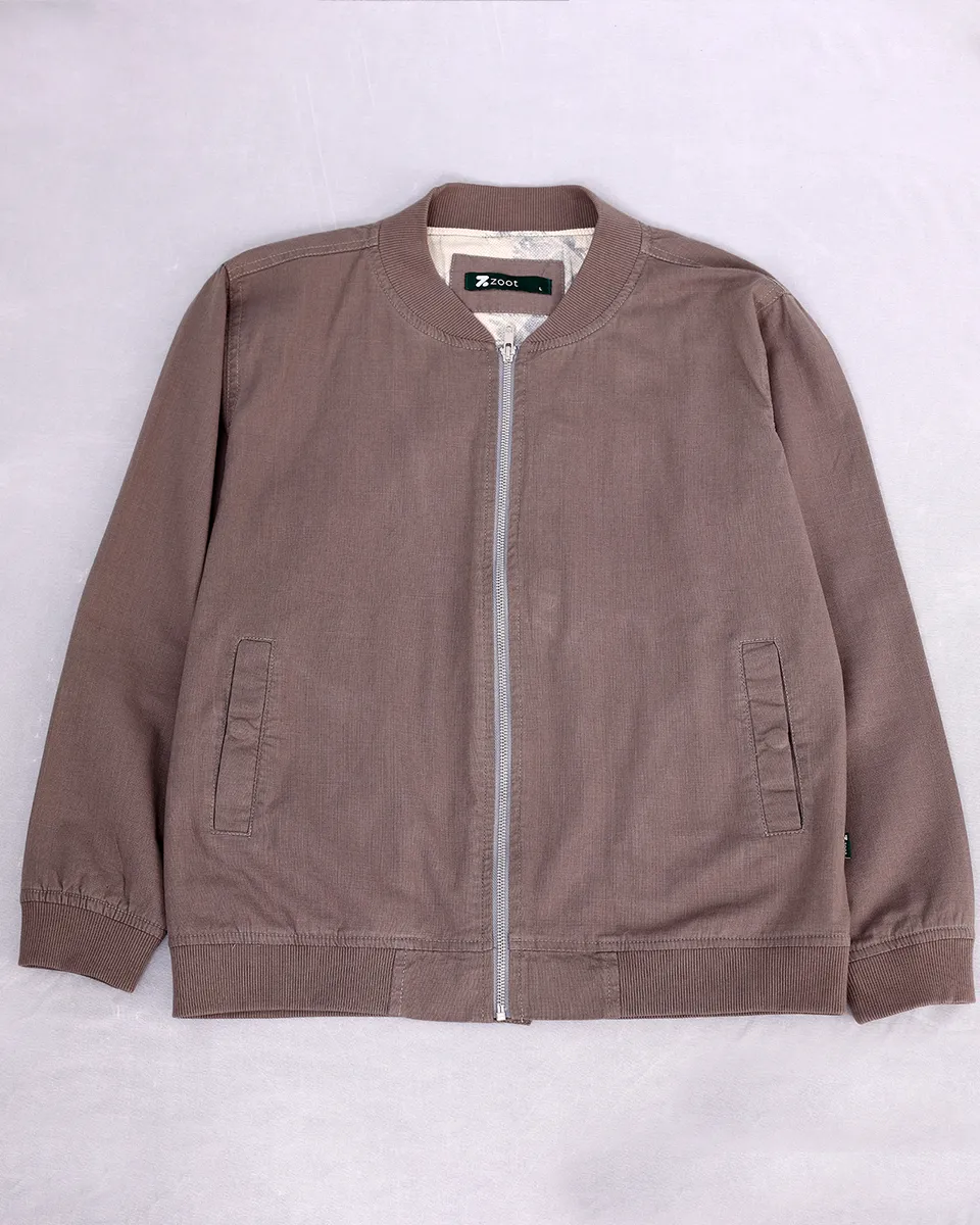 Muddy Grey Linen Cotton Bomber Jacket