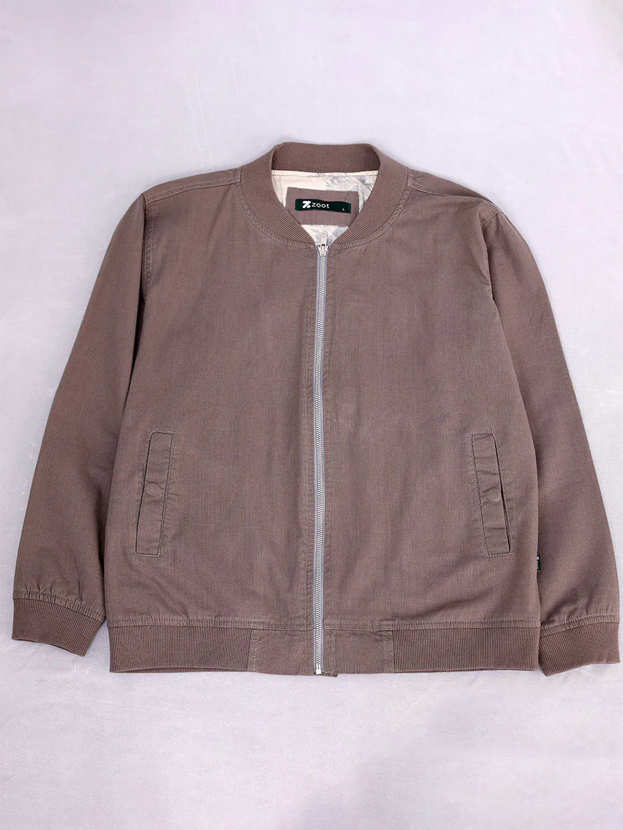 Muddy Grey Linen Cotton Bomber Jacket