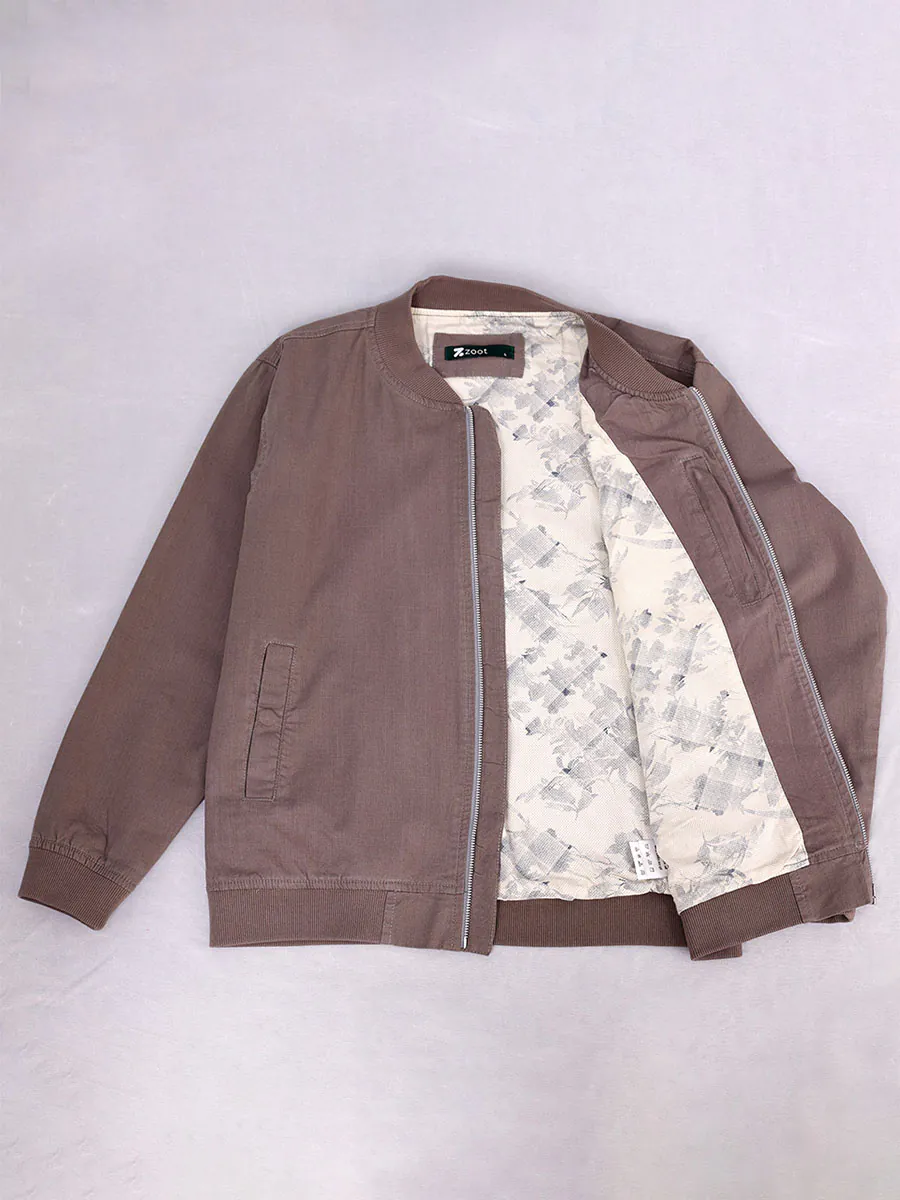 Muddy Grey Linen Cotton Bomber Jacket