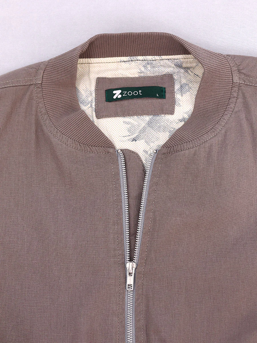 Muddy Grey Linen Cotton Bomber Jacket
