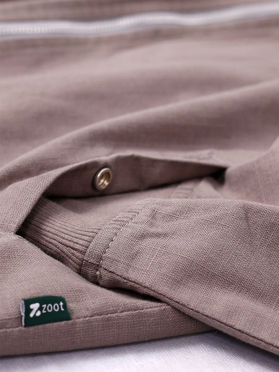Muddy Grey Linen Cotton Bomber Jacket