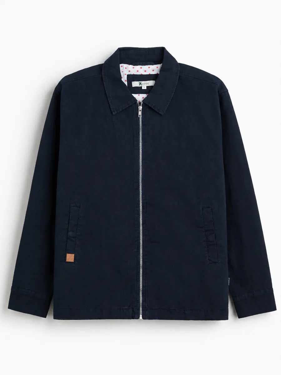 Navy Blue Travel Jacket with Zipper