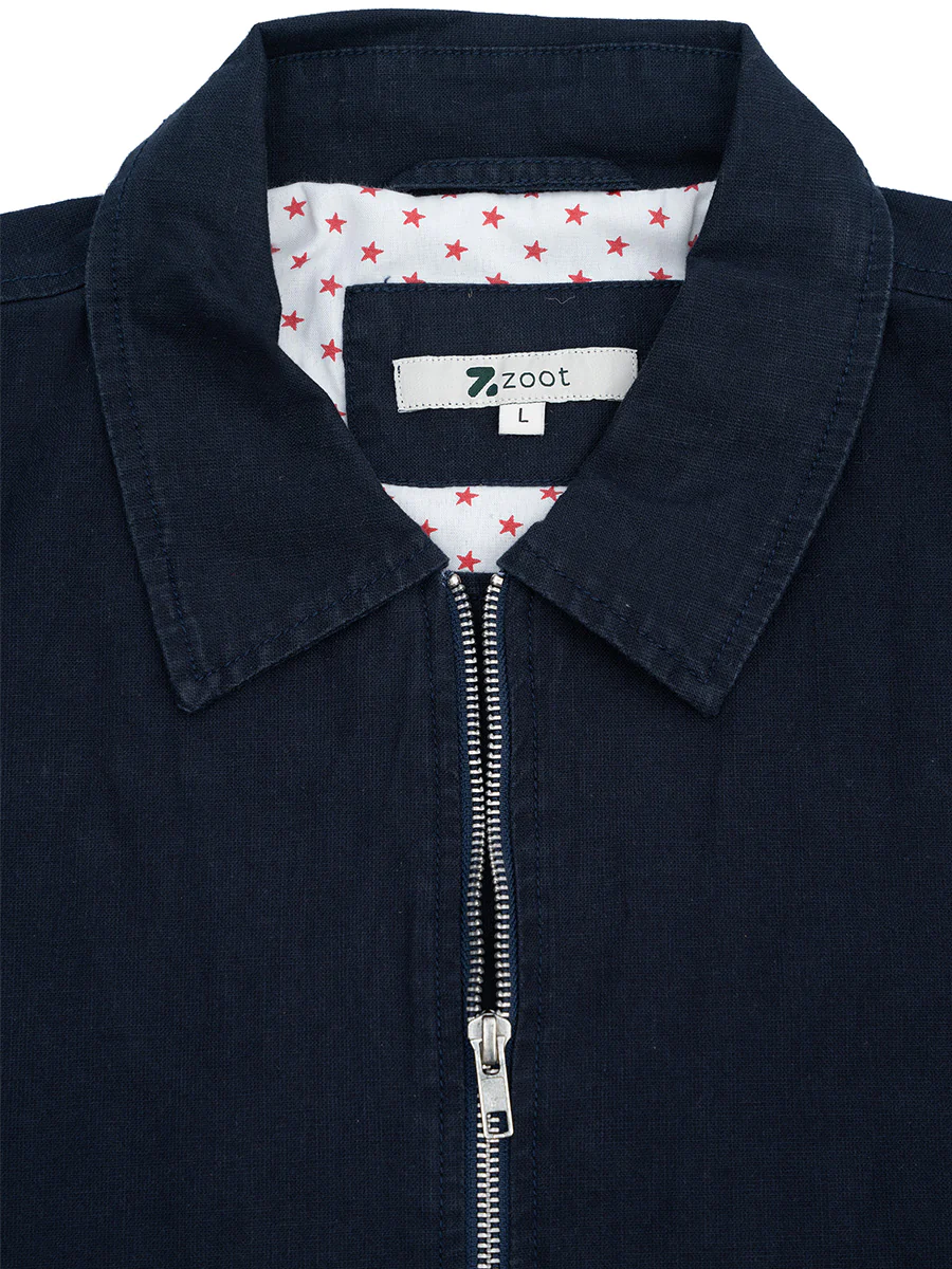 Navy Blue Travel Jacket with Zipper