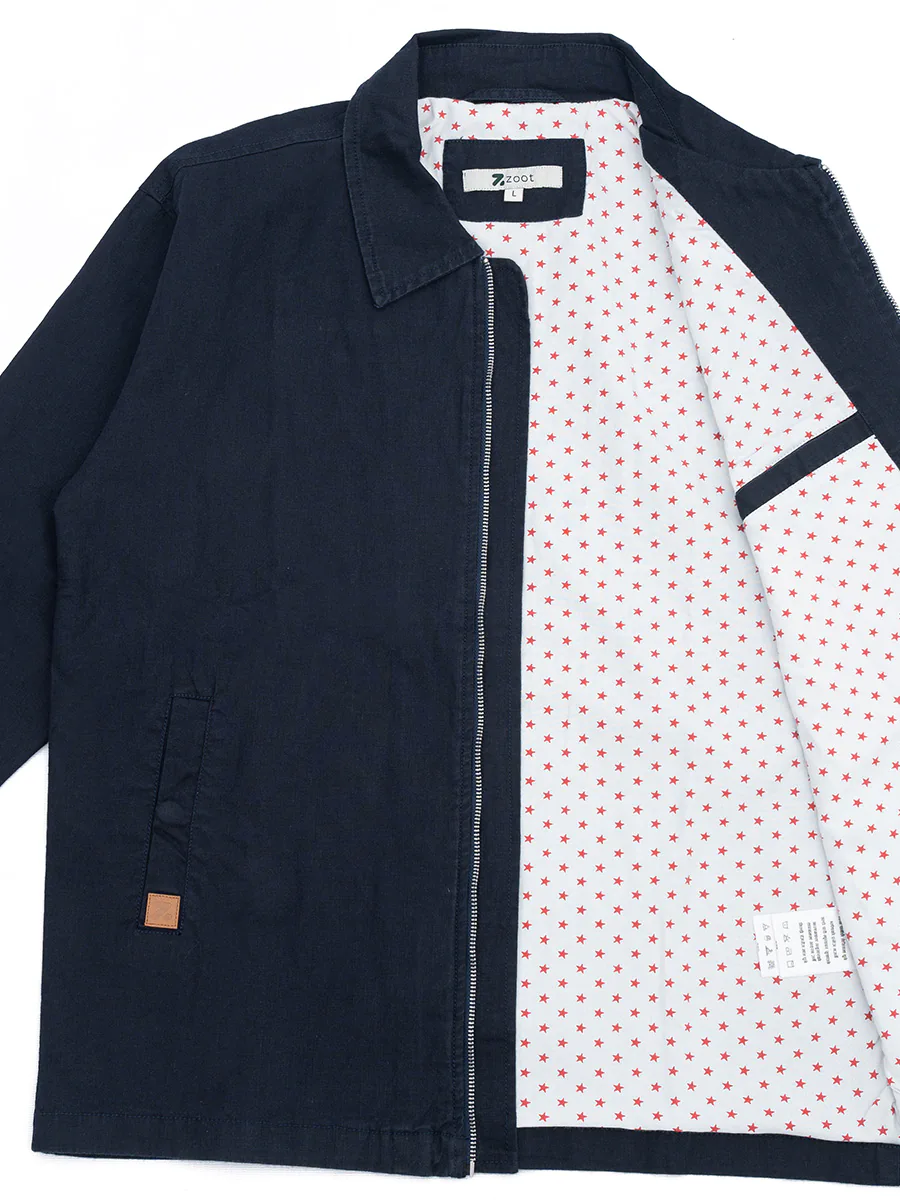 Navy Blue Travel Jacket with Zipper