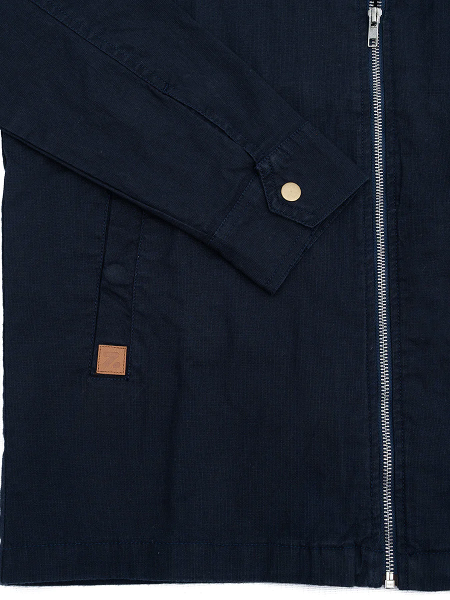 Navy Blue Travel Jacket with Zipper