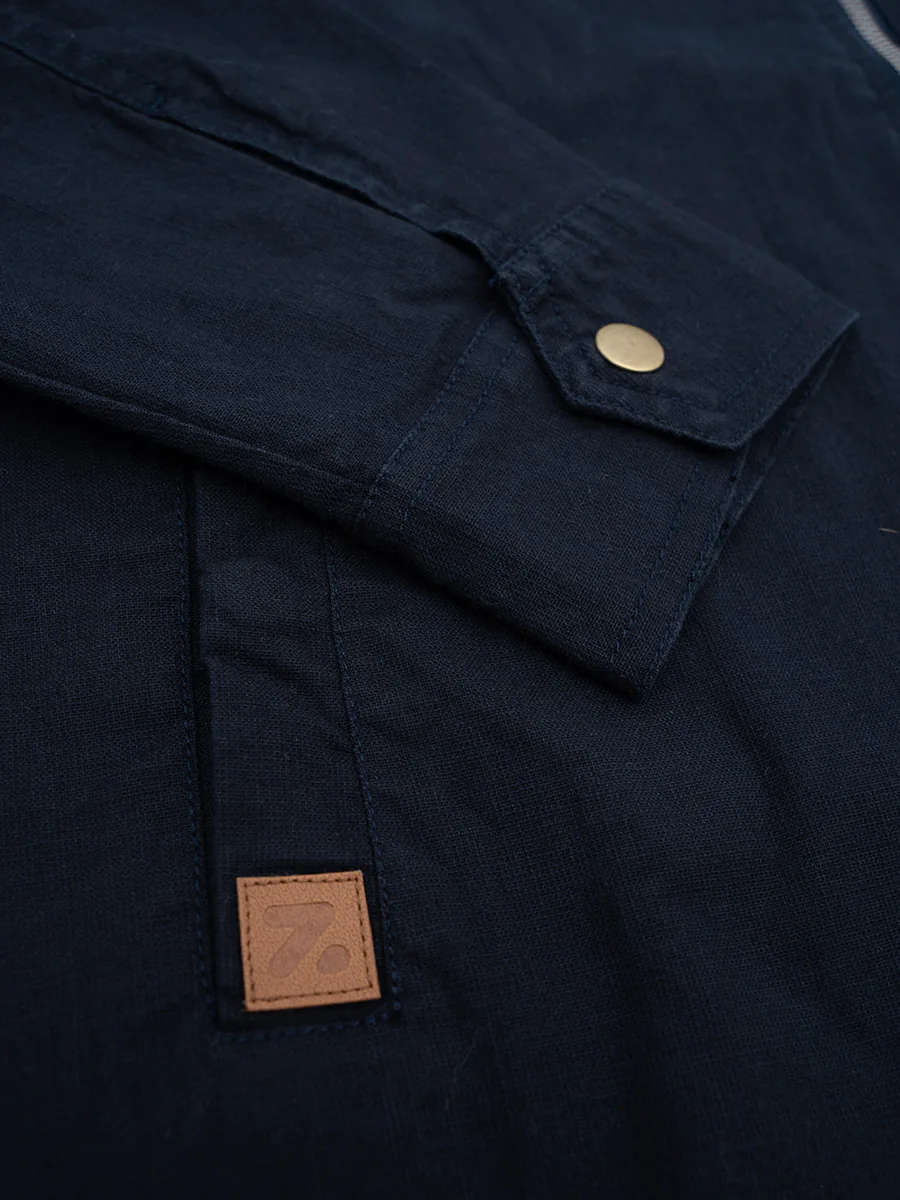 Navy Blue Travel Jacket with Zipper