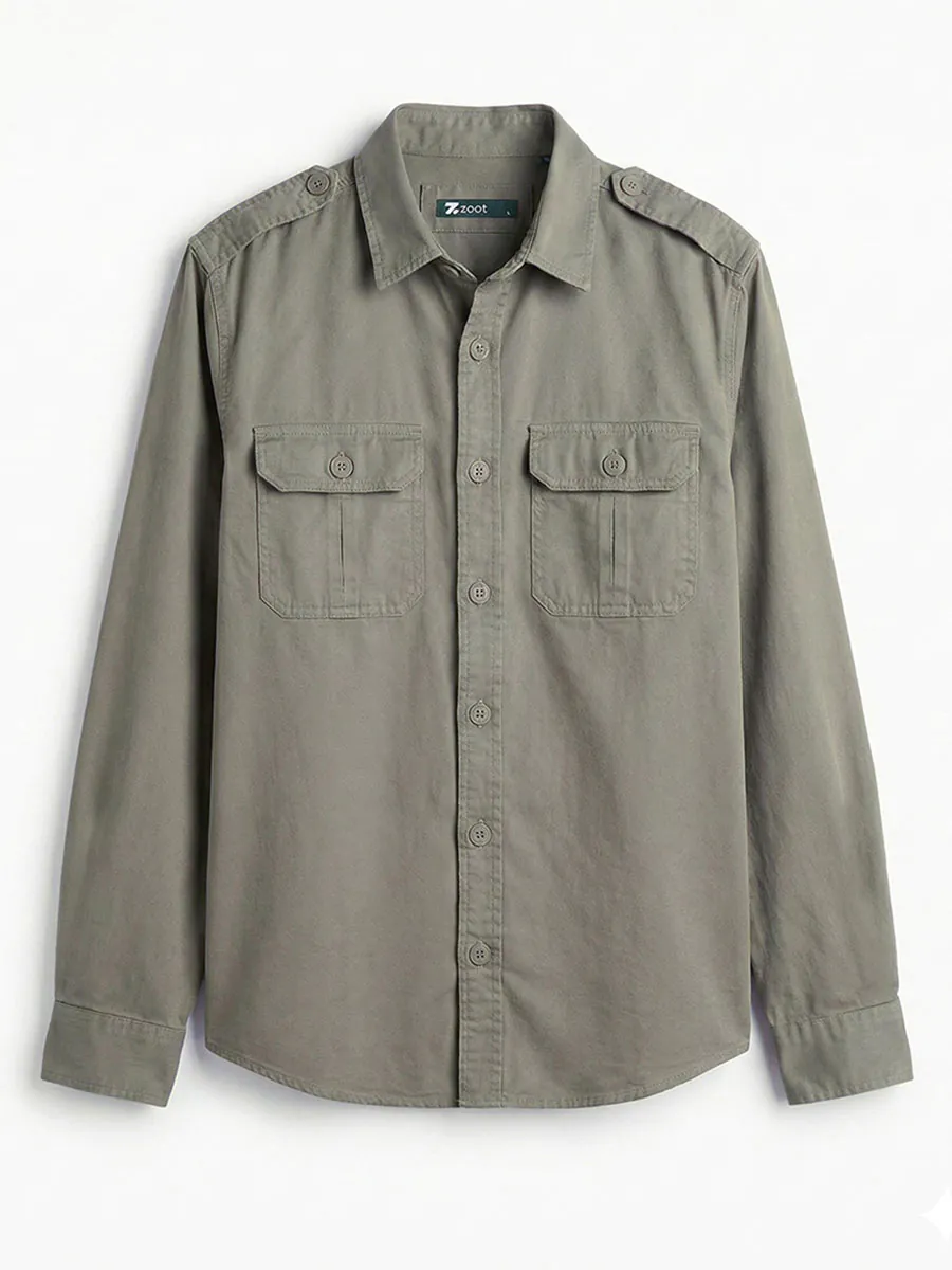 Olive Green Cargo Shirt
