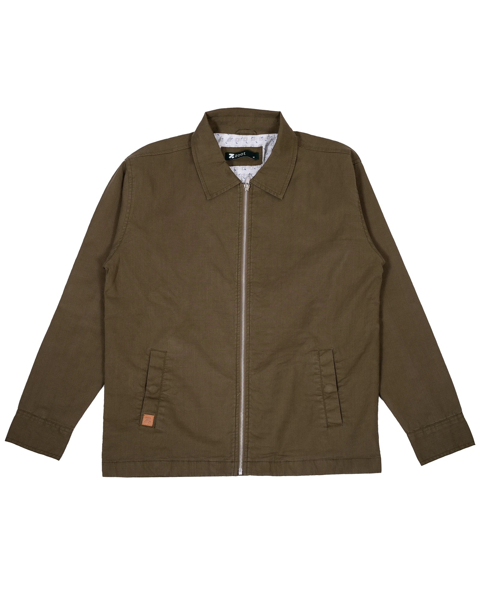 Olive Green Travel Jacket with Zipper