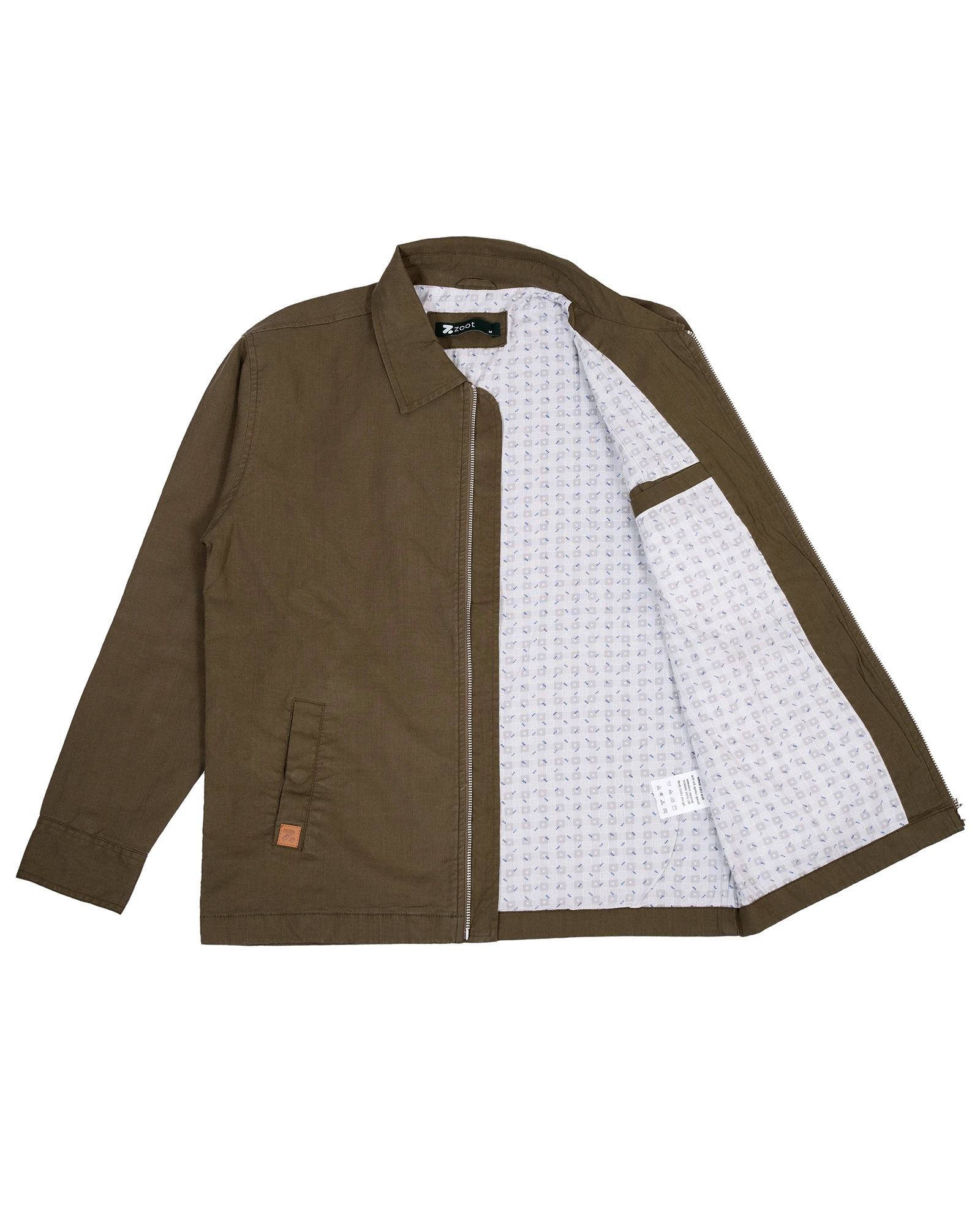 Olive Green Travel Jacket with Zipper