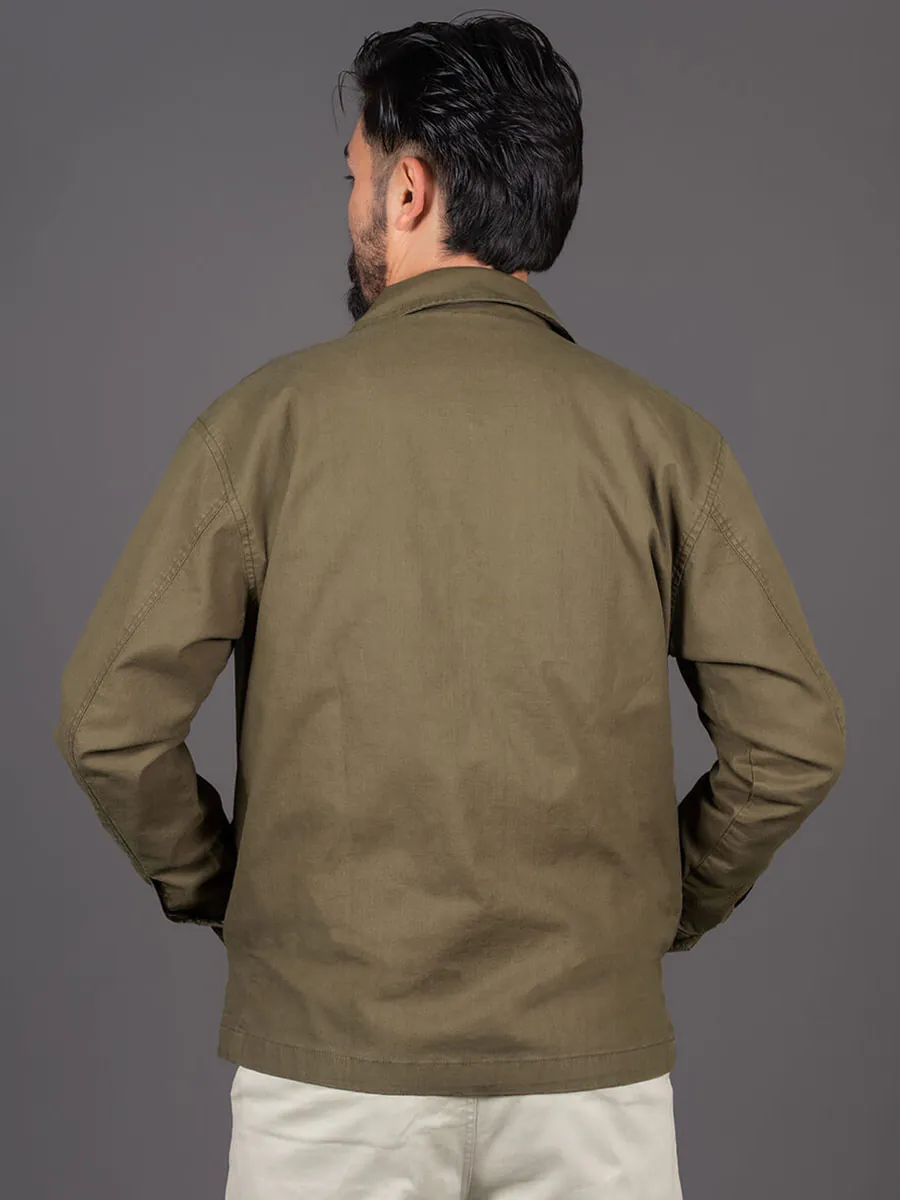 Olive Green Travel Jacket with Zipper