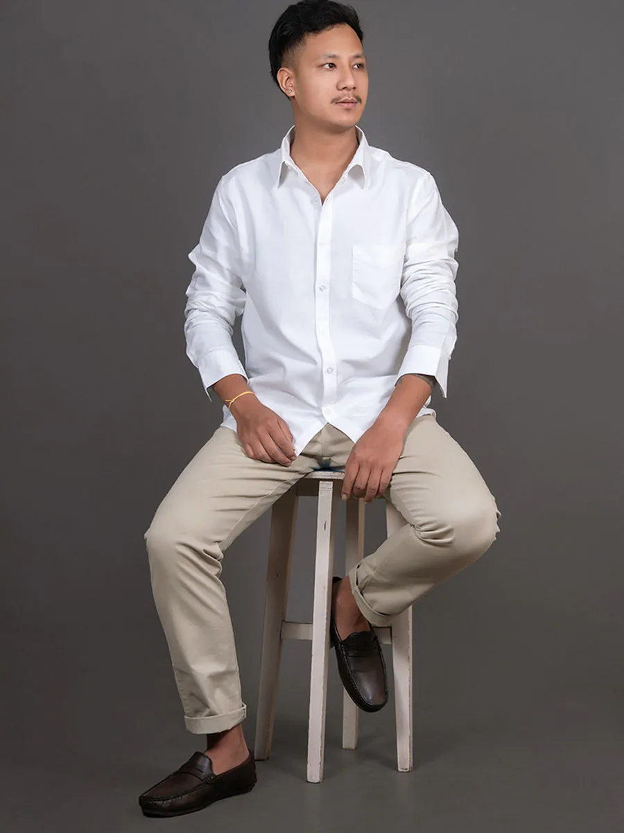 Pearl White Premium Oxford Shirt