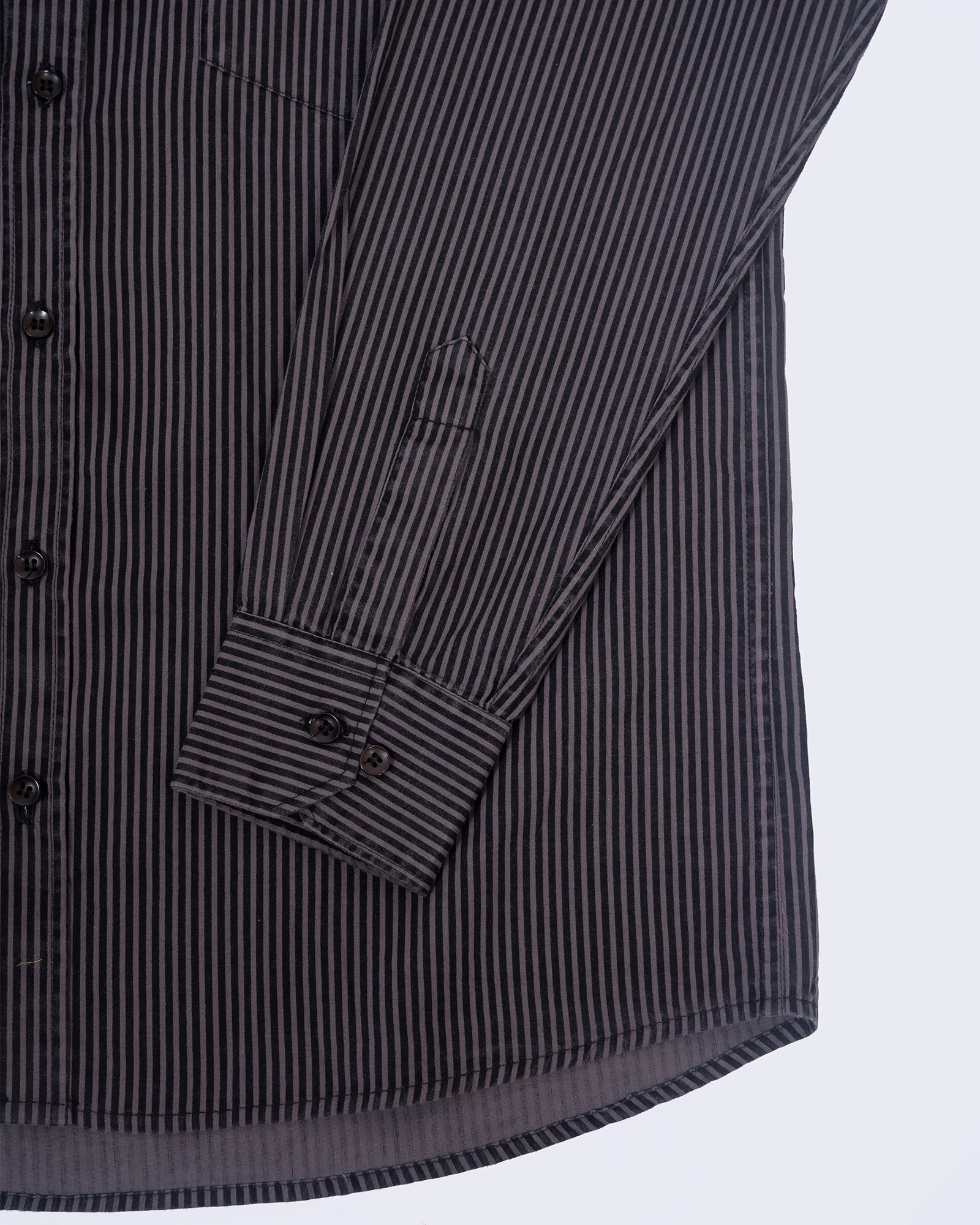 Regular Fit Striped Shirt Grey Black for Men