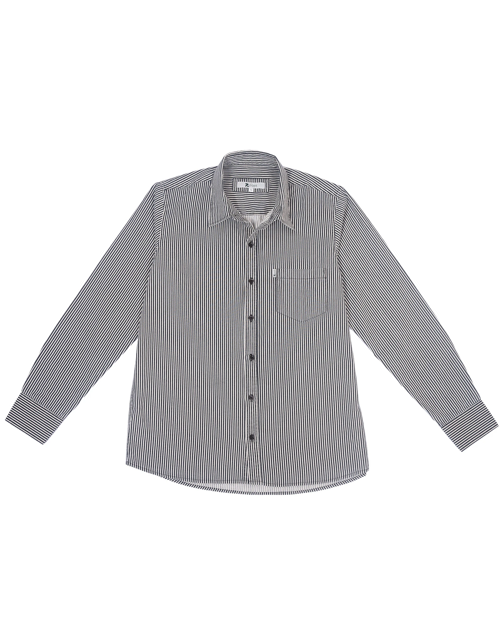 Regular Fit Striped Shirt White Black for Men