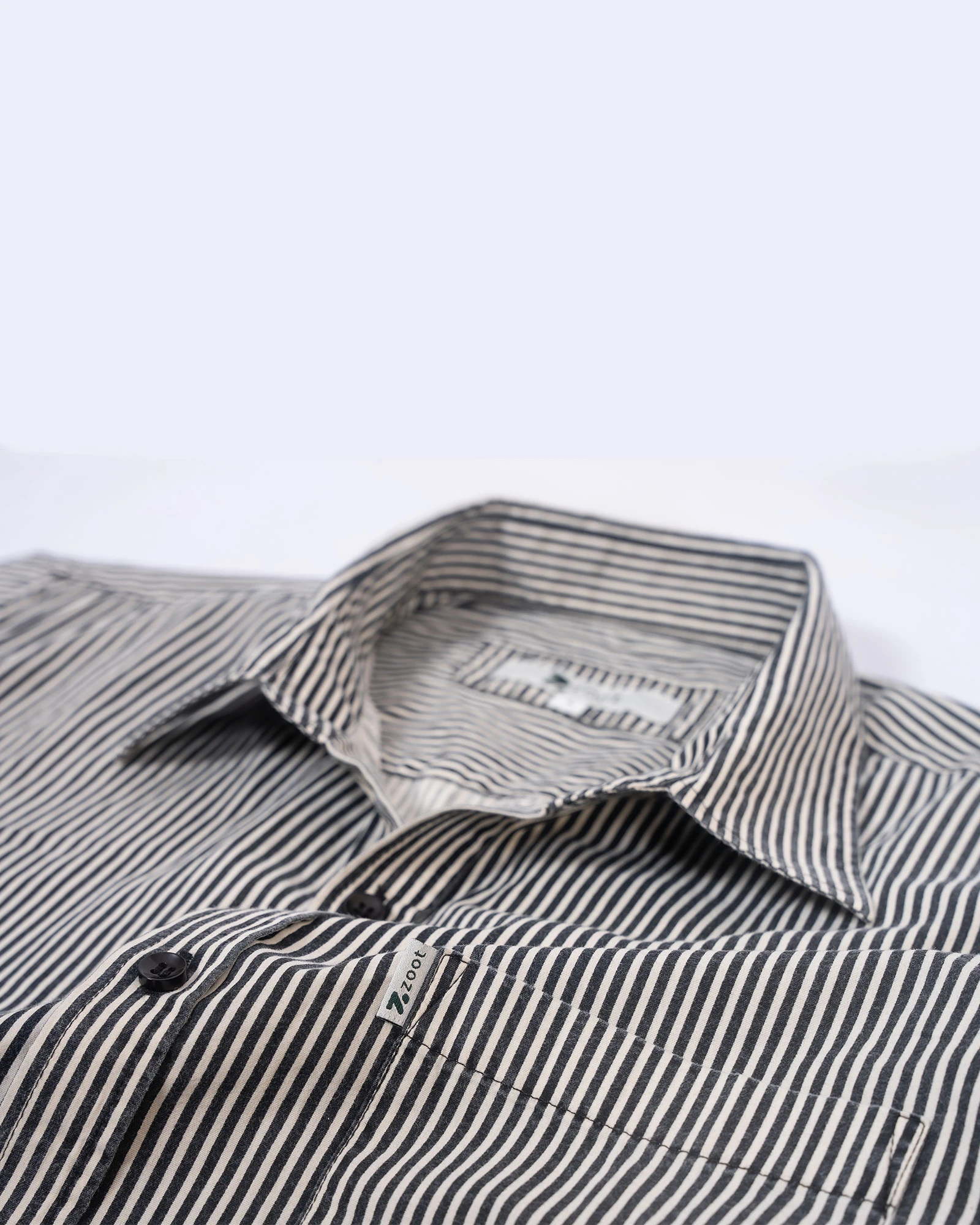 Regular Fit Striped Shirt White Black for Men