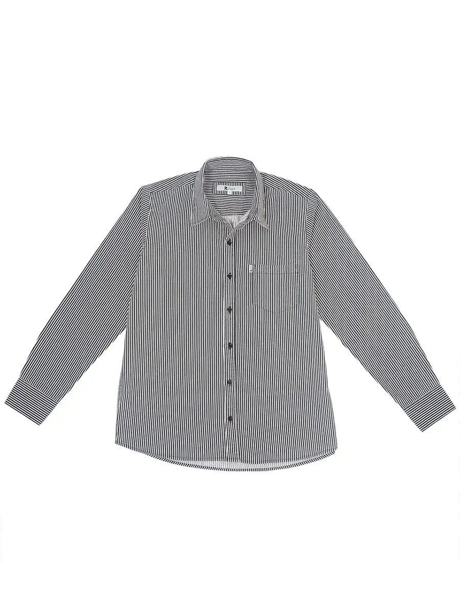 Regular Fit Striped Shirt White Black for Men