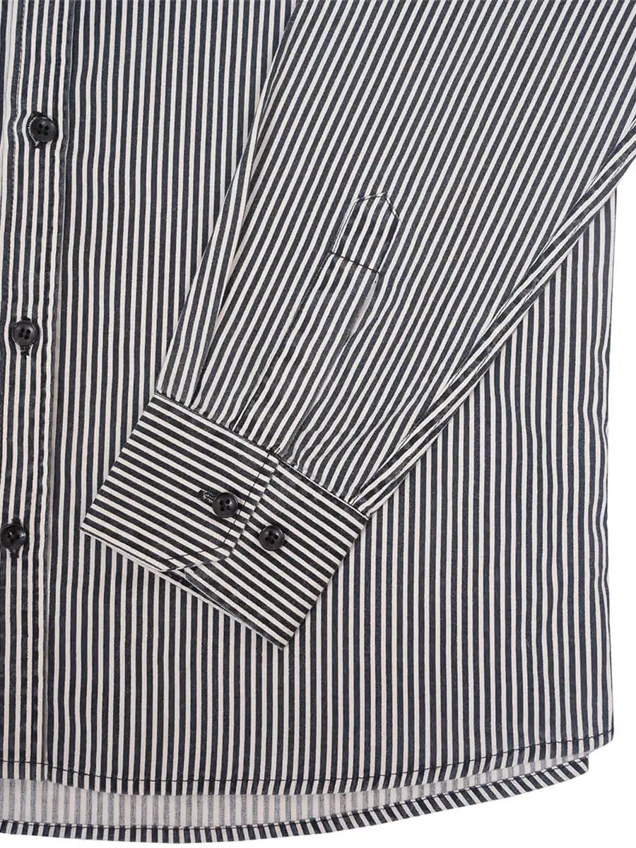 Regular Fit Striped Shirt White Black for Men